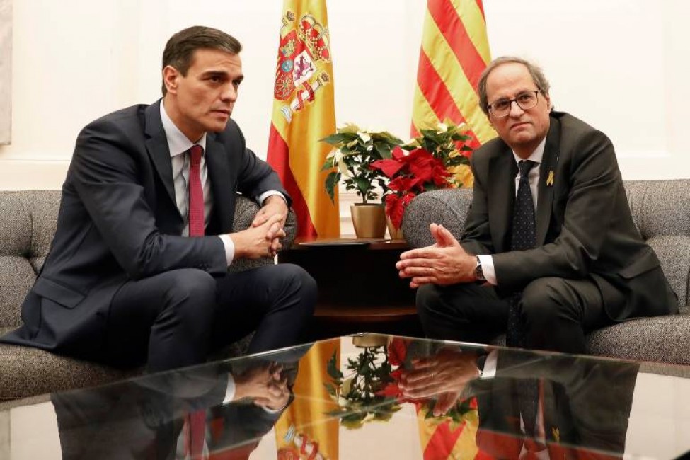 Reunión entre Sánchez y Torra en Barcelona. - 