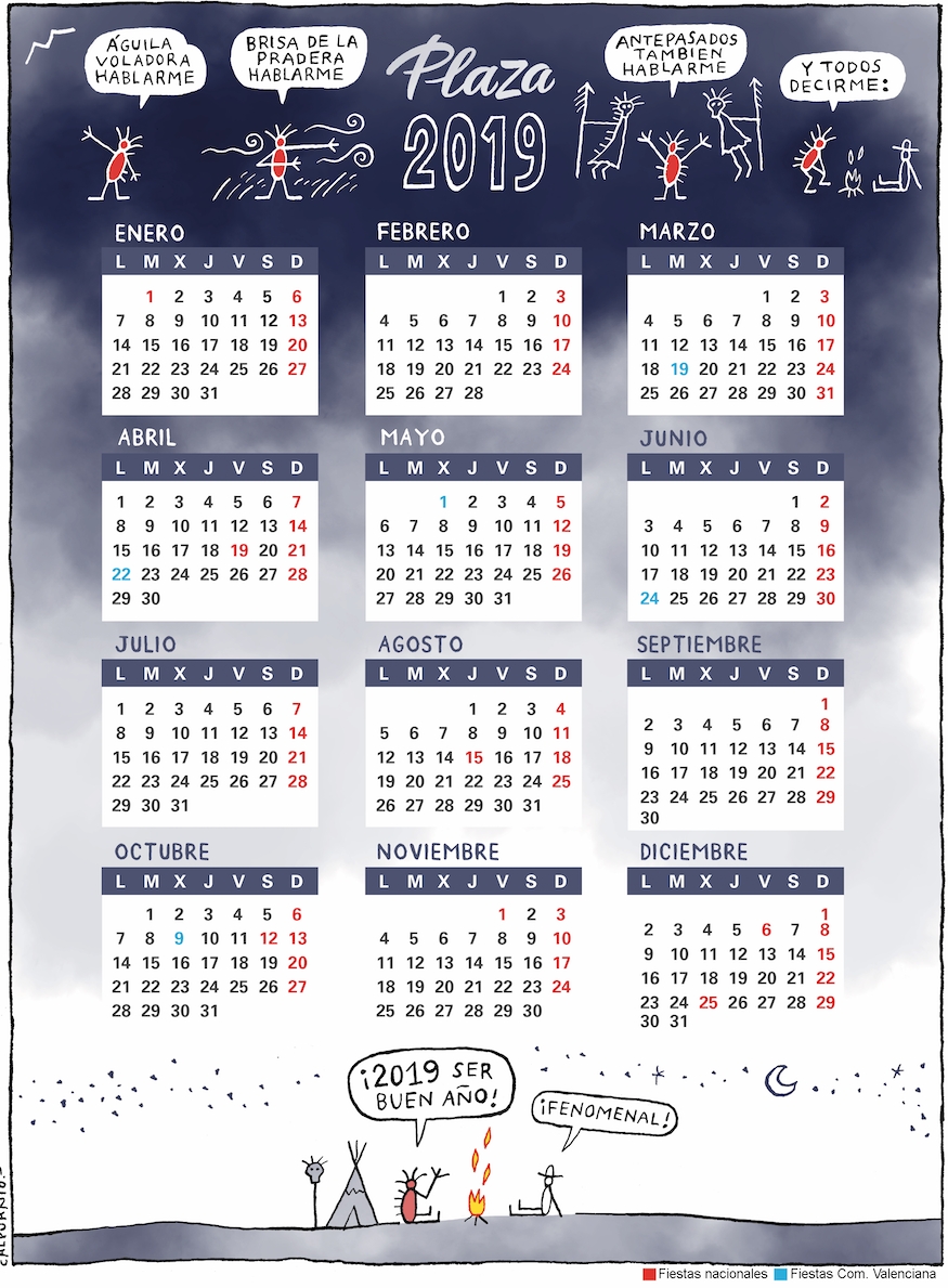 Descárgate el calendario 2019 de Cuttlas