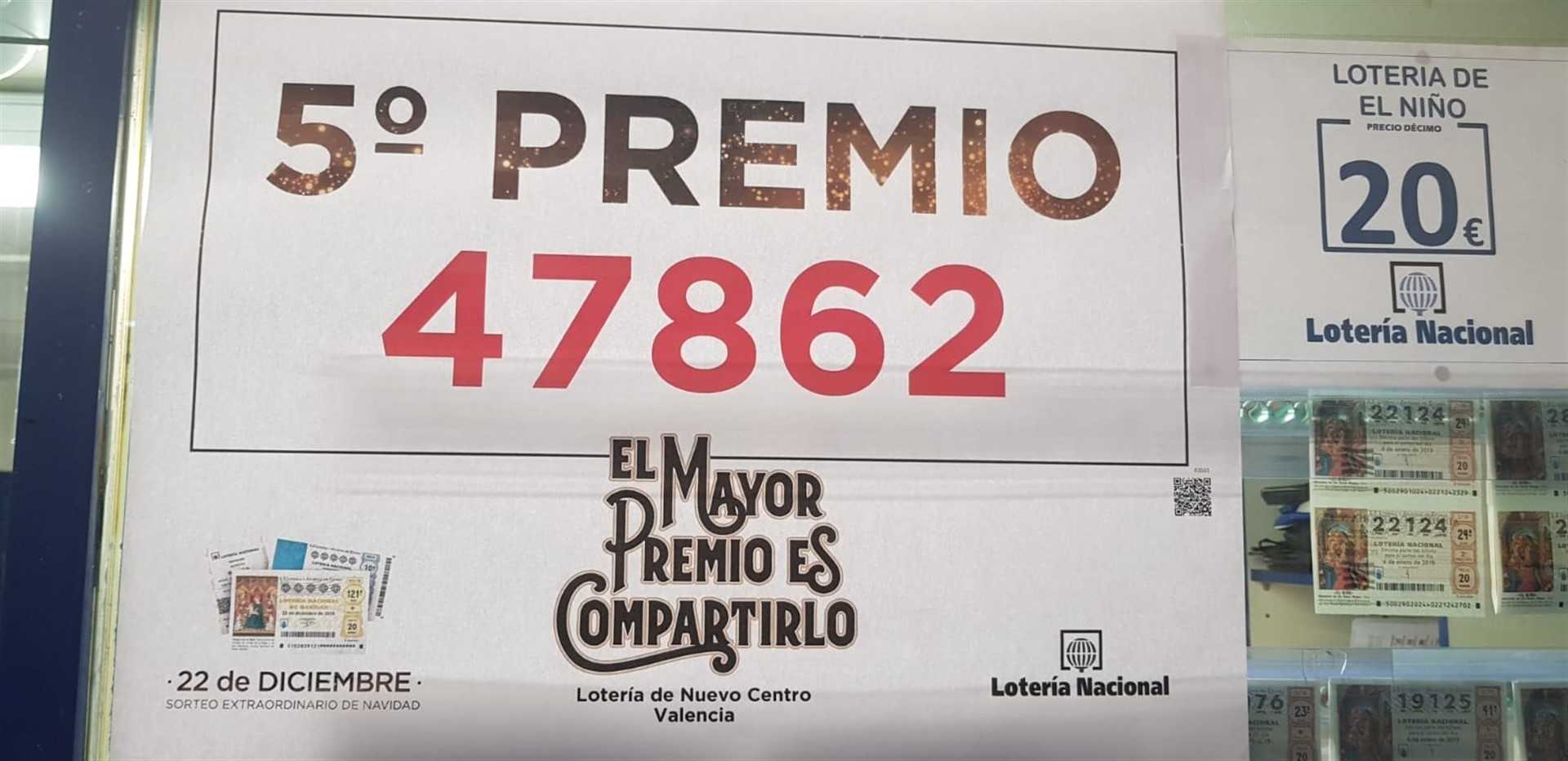 Una lotera de Nuevo Centro reparte un quinto: 