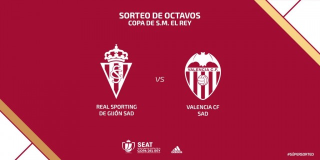 El Valencia se enfrentará al Sporting de Gijón en los octavos de final de la Copa del Rey