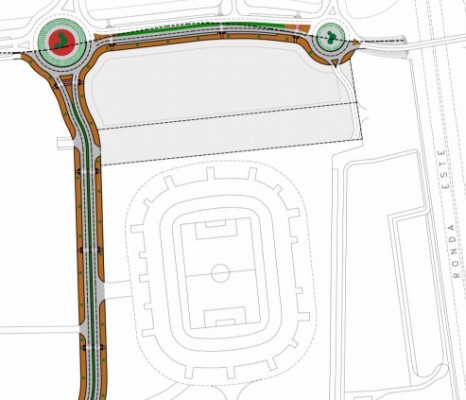 Así será la urbanización de la futura zona comercial junto al estadio Martínez Valero de Elche