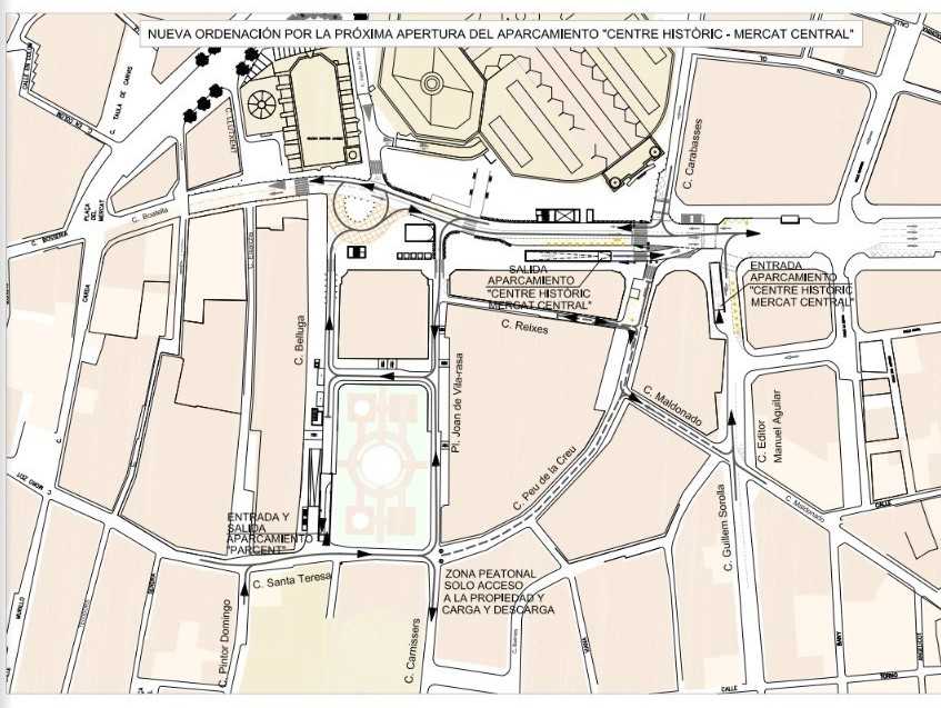 La apertura del parking de Brujas fuerza a València a peatonalizar Peu de la Creu