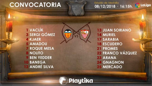 Kjaer por Borja Lasso, única novedad del Sevilla para visitar Mestalla