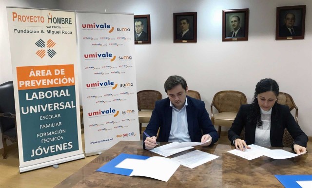Umivale y Proyecto Hombre Valencia colaborarán en la atención de trabajadores con adicciones