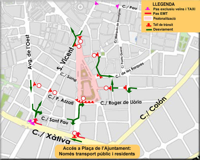 València se cierra al tráfico este domingo por las carreras populares y manifestaciones