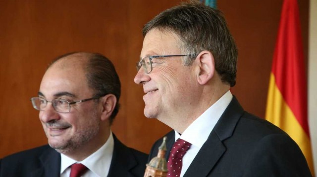 Puig y Lambán reivindican en Bruselas el potencial del eje Sagunt-Zaragoza