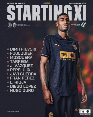Este es el once del Valencia CF ante el Valladolid