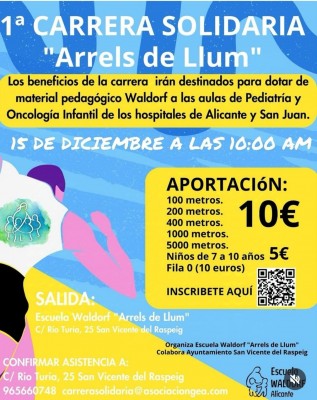 'Arrels de Llum' organiza una carrera solidaria por los pacientes de pediatría y oncología infantil 
