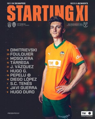 Este es el once del Valencia CF contra el Eldense