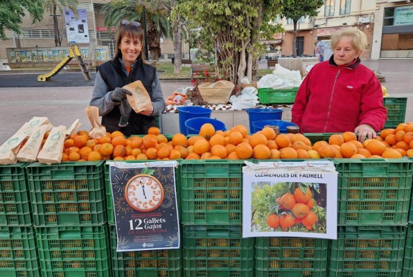 Castelló inicia el reparto de las 4.000 bolsitas de mandarinas para celebrar la entrada al Año Nuevo