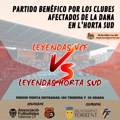 Alineaciones de gala para el partido de la Dana entre Leyendas del Valencia CF y de L’Horta Sud