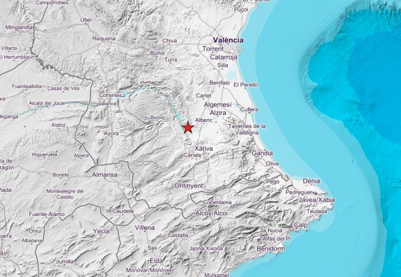 Registrados 4 terremotos en Gavarda, Alcàntara del Xúquer y Sumacàrcer de entre 3 y 1,5 grados