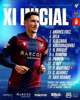 Este es el once del Levante contra el Granada