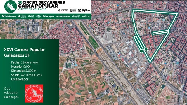 La XXVI Carrera Popular Galápagos 3F da el pistoletazo de salida al XX aniversario del Circuit de Carreres Populars Caixa Popular 
