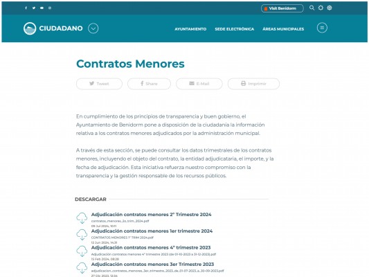 El PSOE acusa al gobierno de Benidorm de incumplir la Ley por no publicar los contratos menores