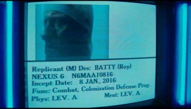 Hoy 'nace' Roy Batty, el replicante Nexus 6