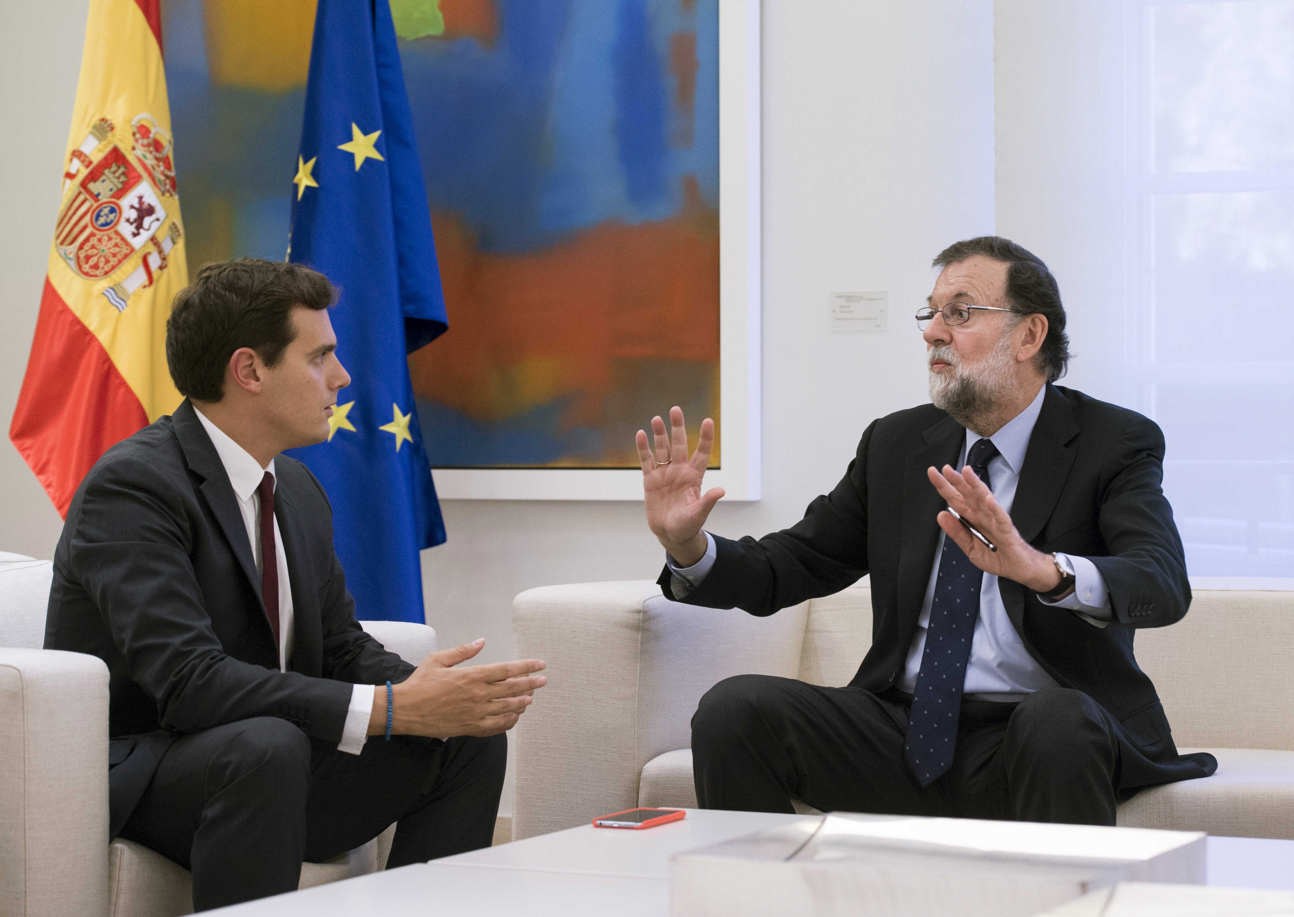 Albert Rivera y Mariano Rajoy, durante su encuentro en La Moncloa. Foto: EFE - 