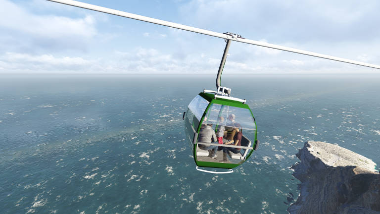 Recreación del teleférico. - 