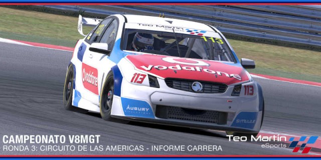 Tercera victoria de Teo Martín eSports en el V8MGT