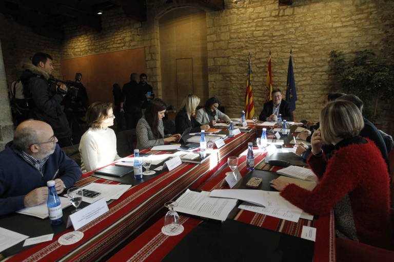 Imagen de uno de los momentos de trabajo en las jornadas del Consell en Morella - 