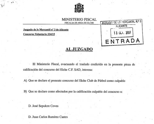 La Fiscalía ya tiene responsables del agujero millonario del Elche