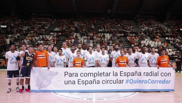 El partido UCAM-Valencia Basket estará dedicado al Corredor Mediterráneo
