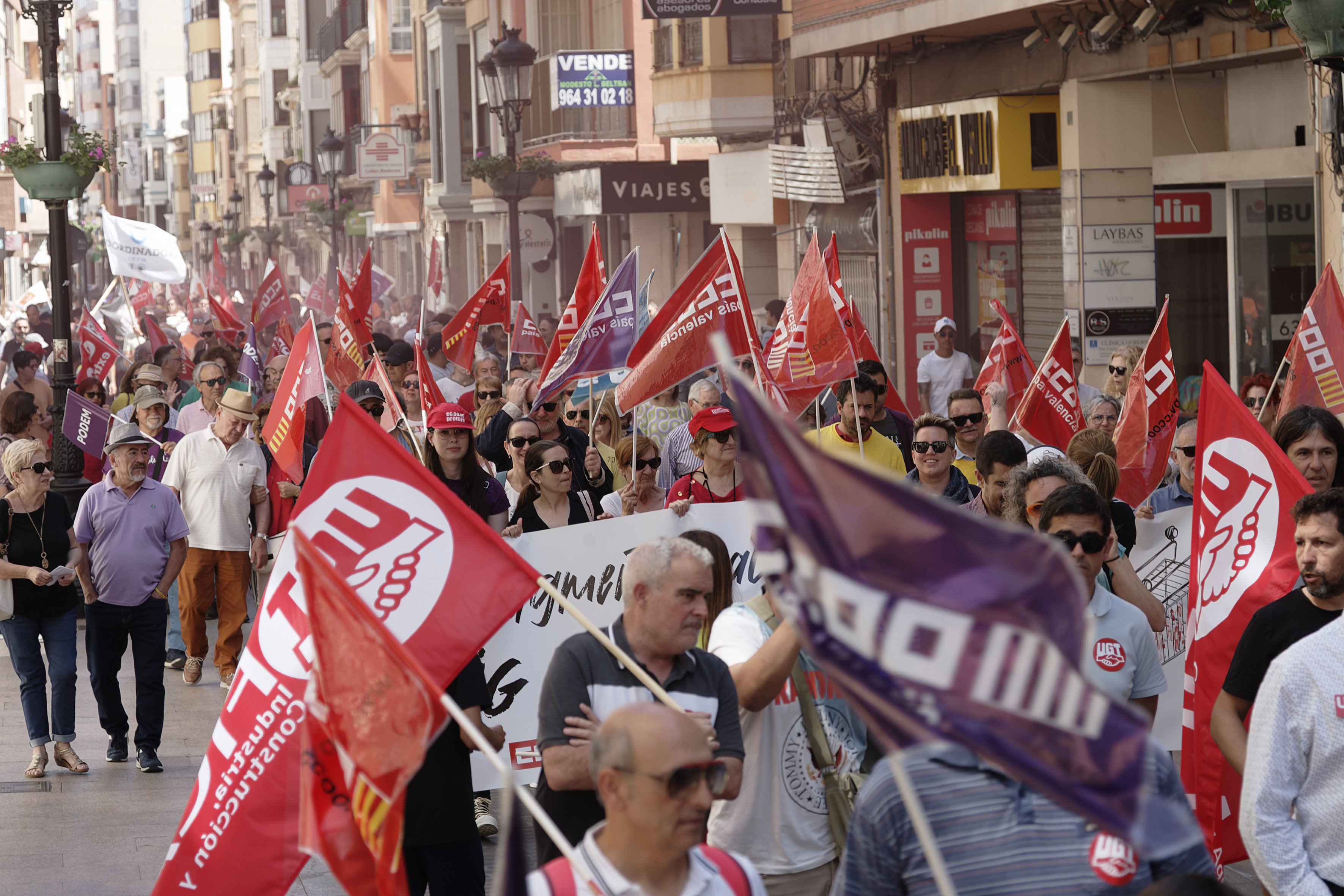 Manifestación del 1º de mayo en Castelló (Fotos: Antonio Pradas)