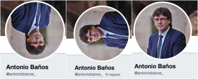 La imagen del perfil de Twitter de Antonio Baños como indicador de cómo va la actualidad catalana