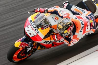 Pedrosa suma su tercera mejor clasificación del año y Márquez se cae
