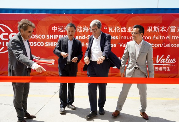 Cosco inaugura el servicio de tren entre el Puerto de València y Lisboa (Foto: Eduardo Manzana)