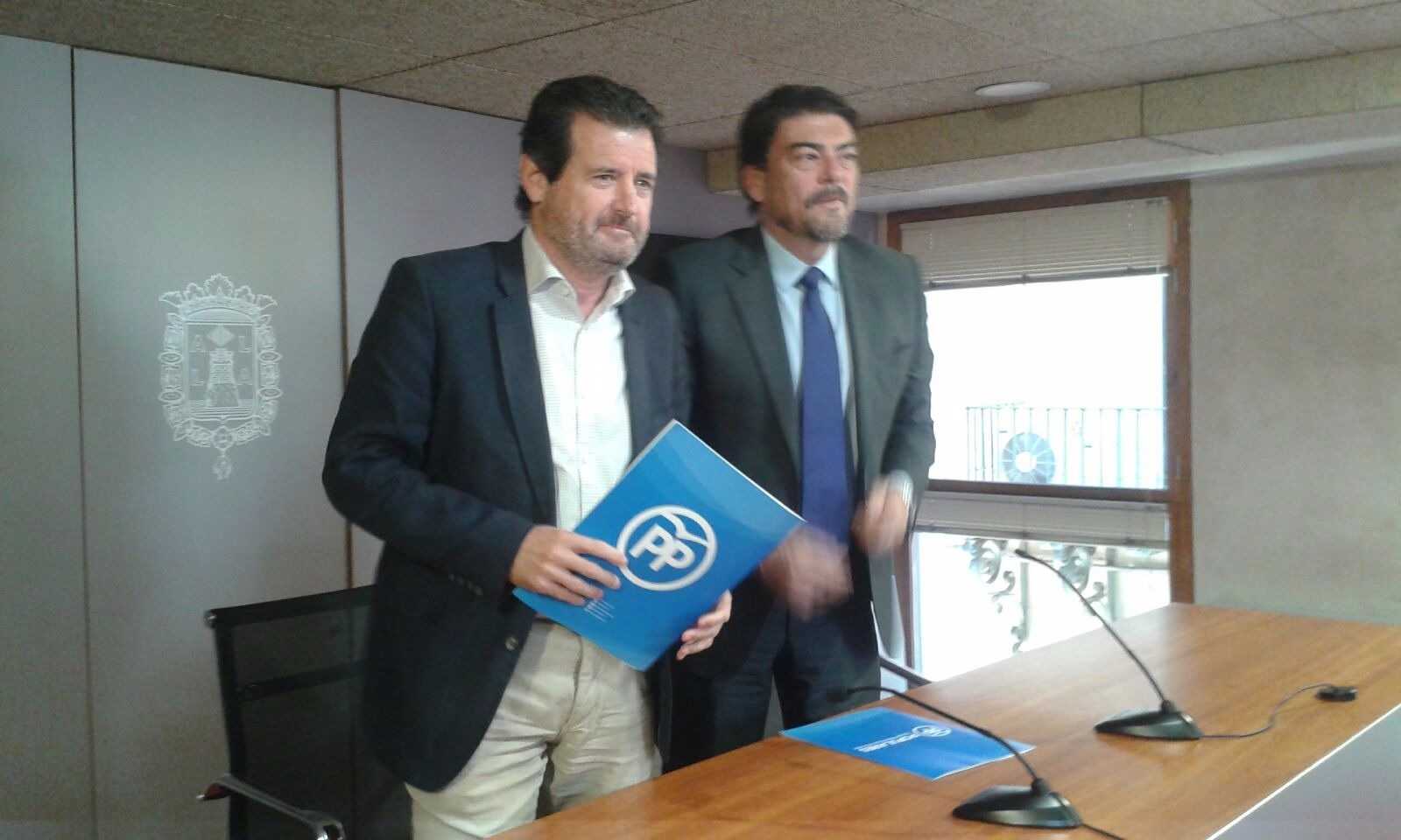 El PP reclama ahora asumir la Alcaldía de Alicante si Echávarri dimite 