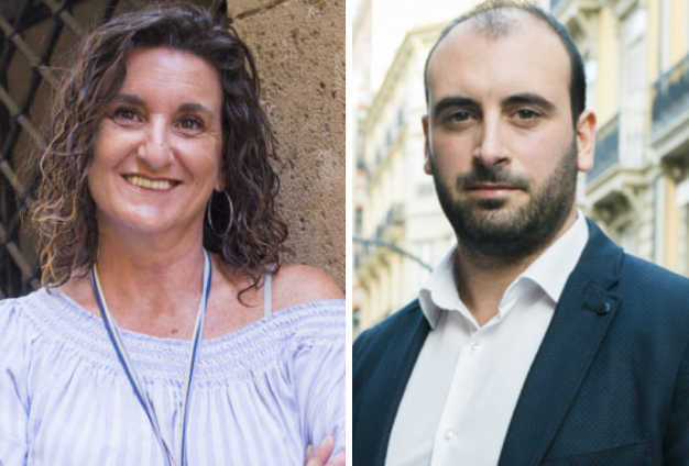 Mercedes Caballero y Rubén Fenollar, los dos candidatos a liderar el PSPV de Valencia. Fotos: E. M./E. J. - 