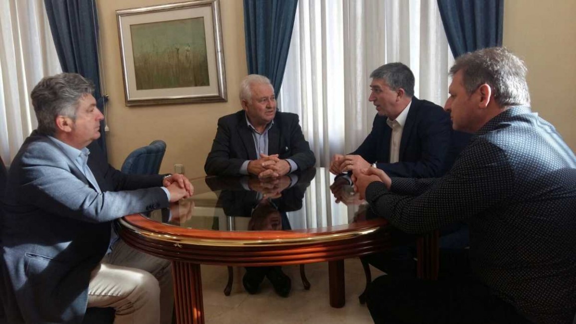 El secretario general y el presidente de Coepa, con el conseller Climent, en marzo - 