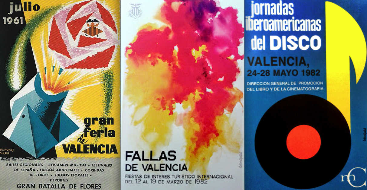 Carteles de Contreras para la Feria de Julio de 1961, de las Fallas de 1982, y de unas jornadas de ese año. - 