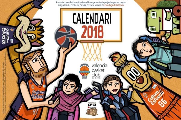 El Calendario Solidario 2018 del Valencia Basket y el CPCI Cruz Roja ya tiene portada