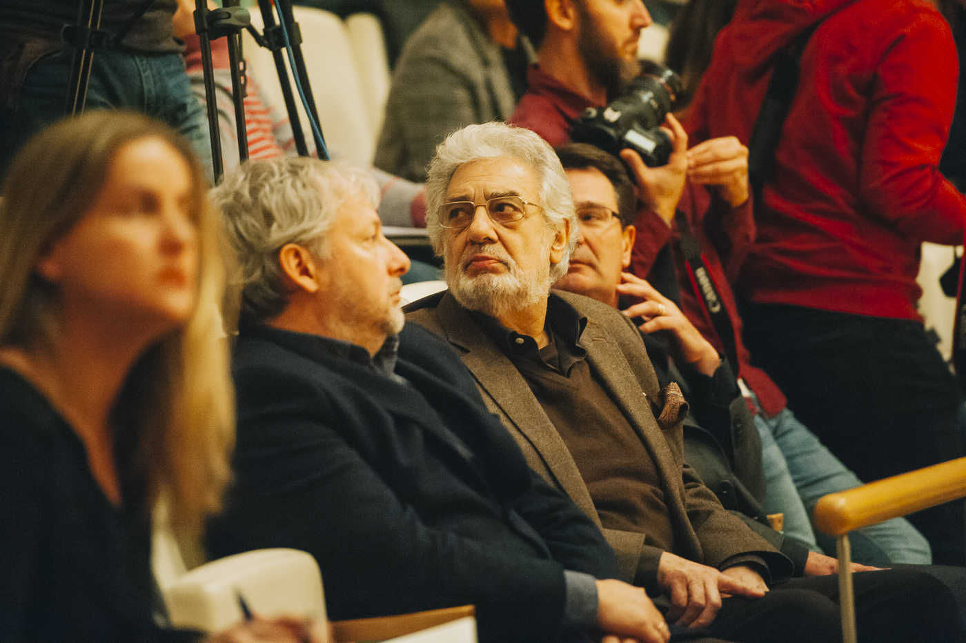 Plácido Domingo durante la comparecencia en la que Davide Livermore ha explicado los motivos de su dimisión (Foto: KIKE TABERNER) - 