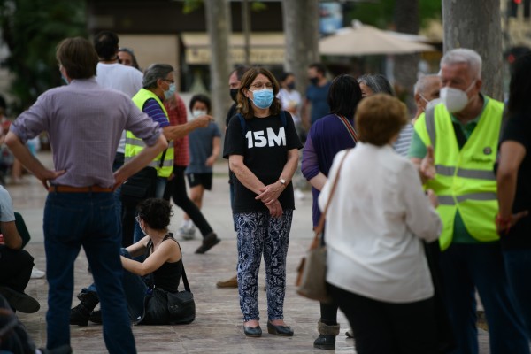 Concentración en València en homenaje a los diez años del 15M (Fotos: Kike Taberner)