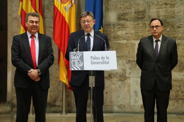 Carlos Bertomeu, Ximo Puig y Vicent Soler. Foto: GVA - 