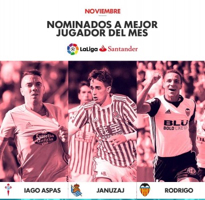 Rodrigo, nominado a mejor jugador de la liga en el mes de noviembre