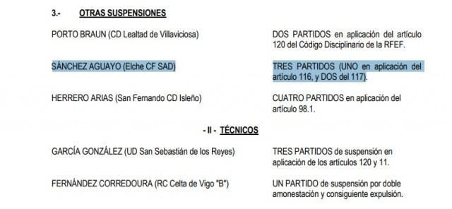 Competición sanciona a Iván Sánchez con tres partidos de suspensión