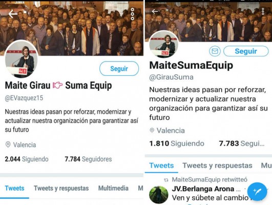 Los perfiles falsos del PSPV se ponen a trabajar para la ‘abalista’ Girau frente a Sandra Gómez