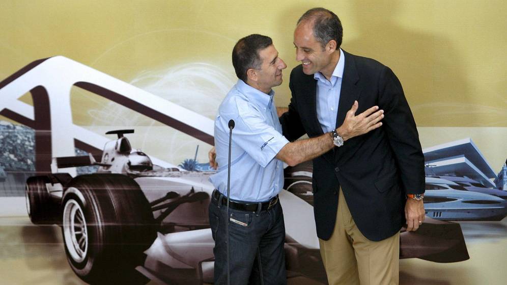 Aspar y Camps, en la presentación de la Fórmula 1 de Valencia. Foto: EFE - 