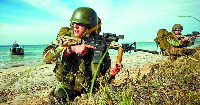 Desembarco en Cádiz de soldados participantes en unas maniobras de 2015. Foto: ROMÁN RÍOS / EFE - 