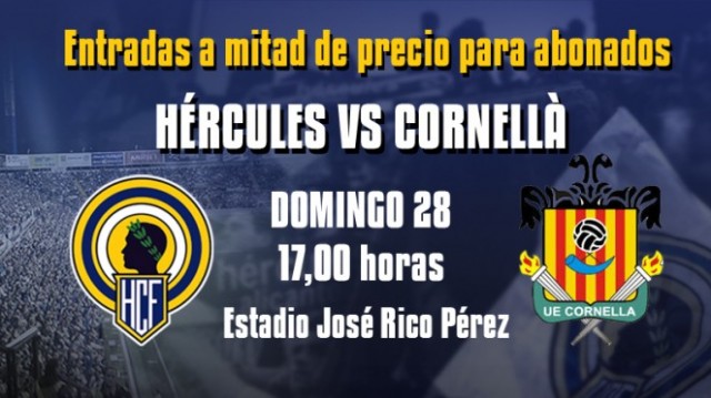 Los abonados del Hércules tendrán cuatro entradas a precio reducido ante el Cornellá