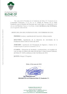 El patronato de la Fundación del Elche decidirá el viernes el sentido de su voto